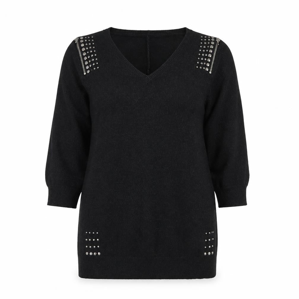 Wallis Women's Black V-Neck Pullover Jumper M