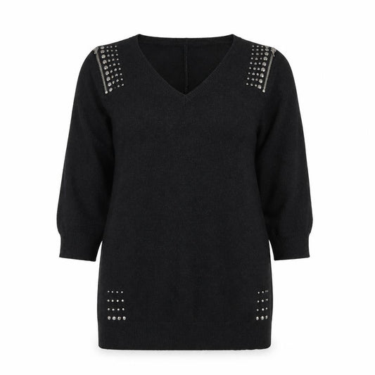 Wallis Women's Black V-Neck Pullover Jumper M