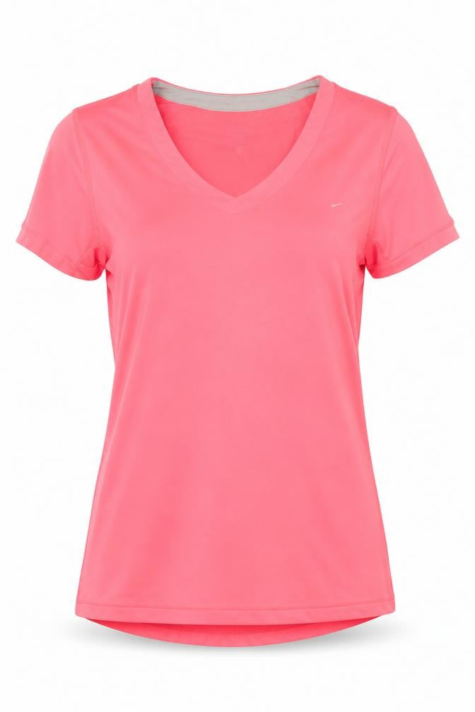 Nike Women's Pink Athletic V-Neck T-Shirt Size L