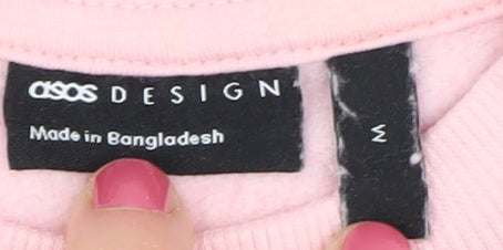 ASOS Design Women’s Pink Logo Pullover Sweatshirt M