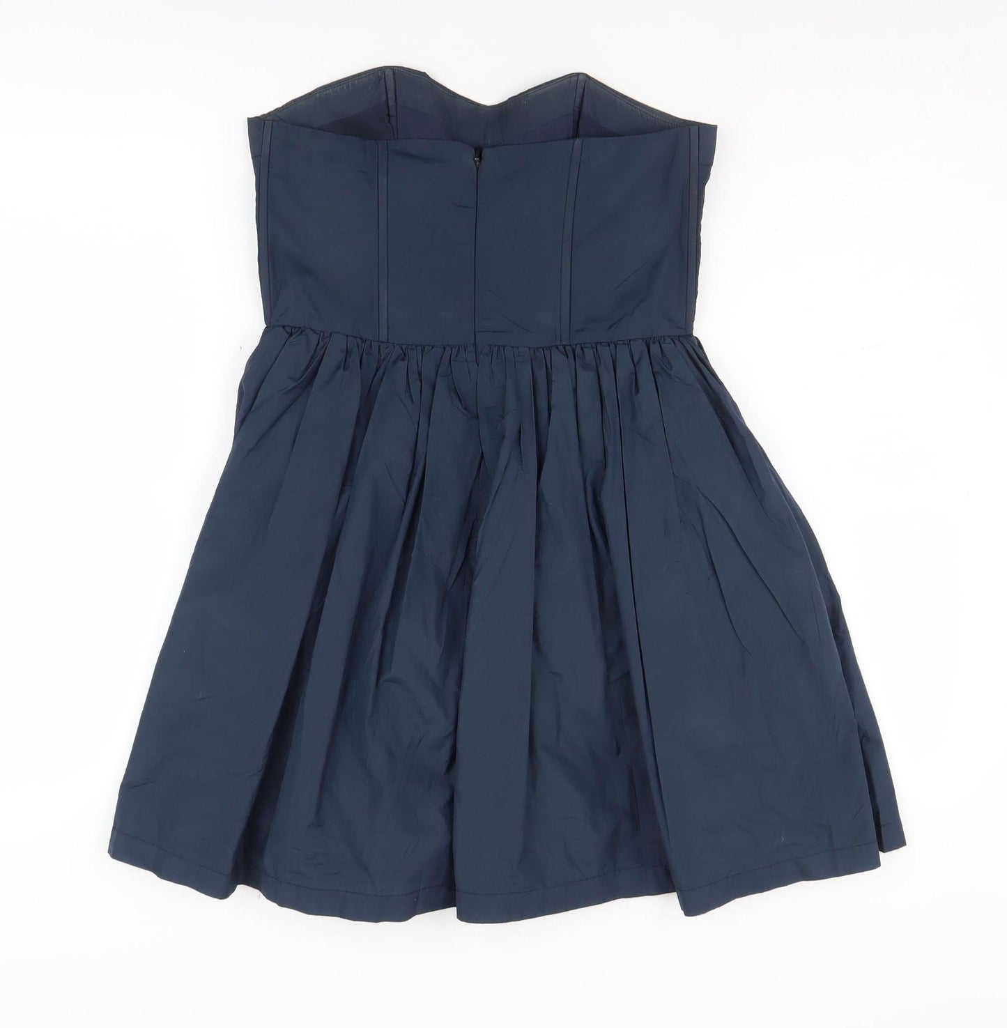 Jack Wills Women's Blue A-Line Strapless Dress Size 10