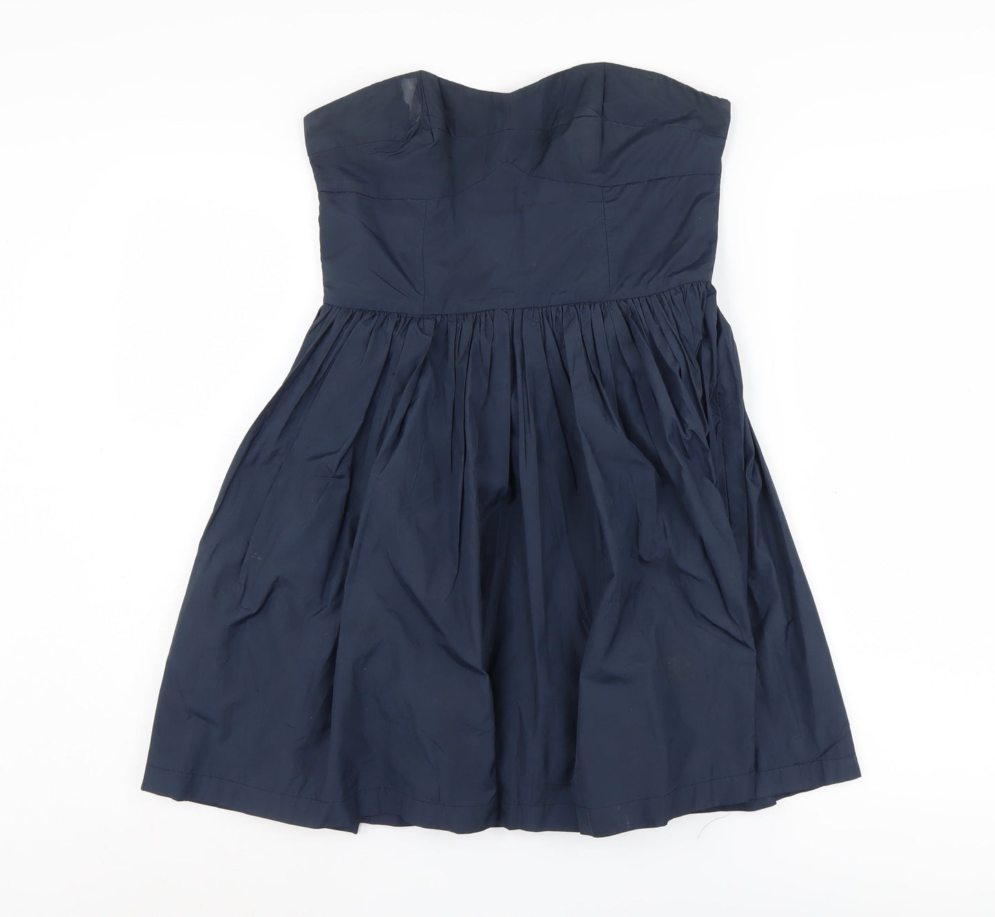Jack Wills Women's Blue A-Line Strapless Dress Size 10