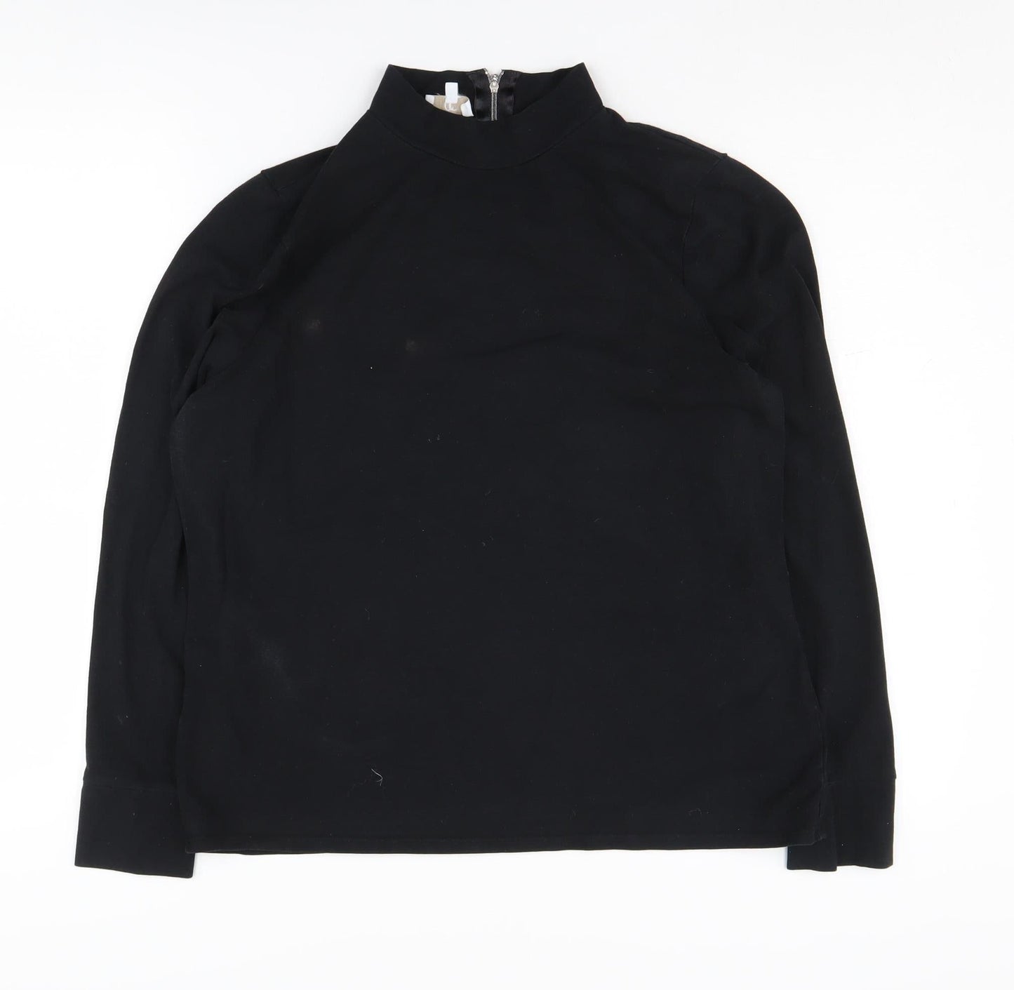 CC Women's Black XL Mock Neck Pullover with Buttons