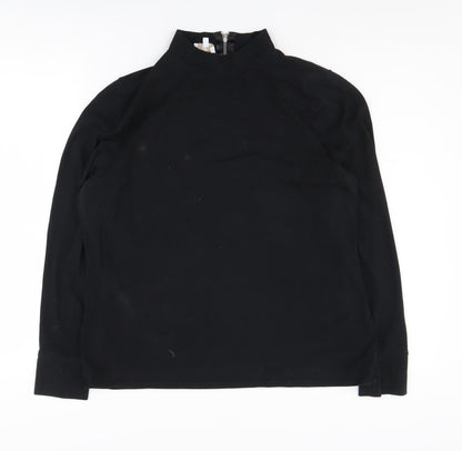 Country Casuals Women's Black XL Mock Neck Pullover with Buttons