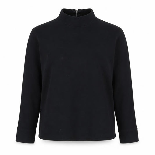 Country Casuals Women's Black XL Mock Neck Pullover with Buttons