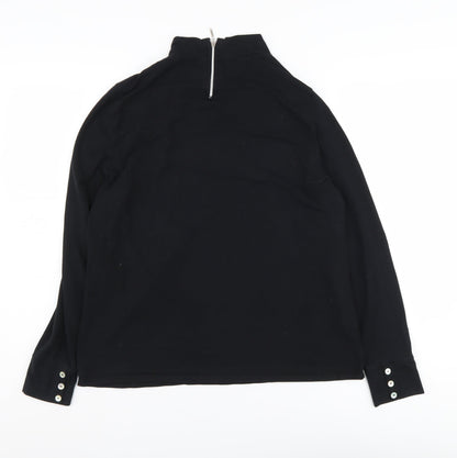 Country Casuals Women's Black XL Mock Neck Pullover with Buttons