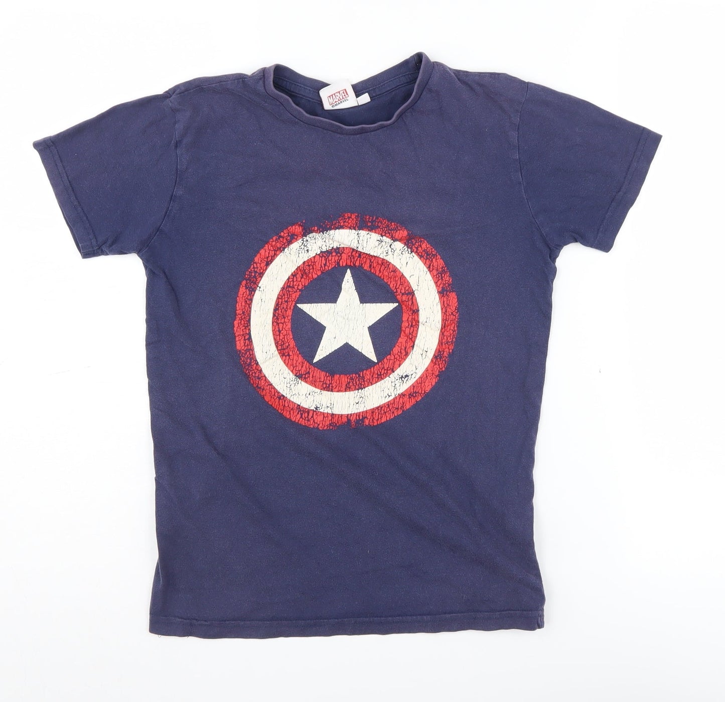 Marvel Boys Blue Captain America Graphic T-Shirt 10-11 Years
