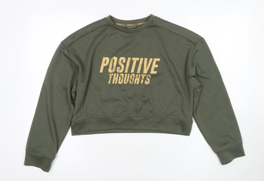Zara Girls Green Pullover Sweatshirt 13-14 Years