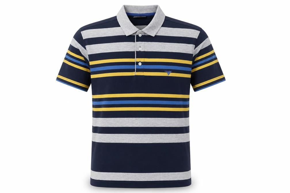 Dors Men's Blue Striped Polo Shirt - Size S, Casual Wear