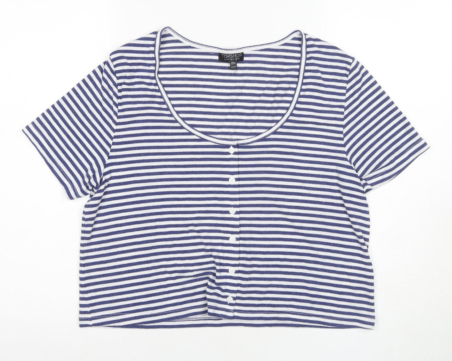 Topshop Women's Multicoloured Cropped T-Shirt UK 16