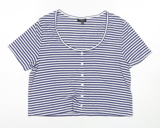 Topshop Women's Multicoloured Cropped T-Shirt UK 16
