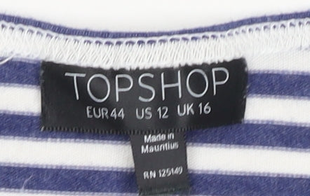 Topshop Women's Multicoloured Cropped T-Shirt UK 16
