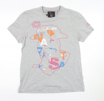 Nanny Womens State Grey Graphic T-Shirt Medium Casual