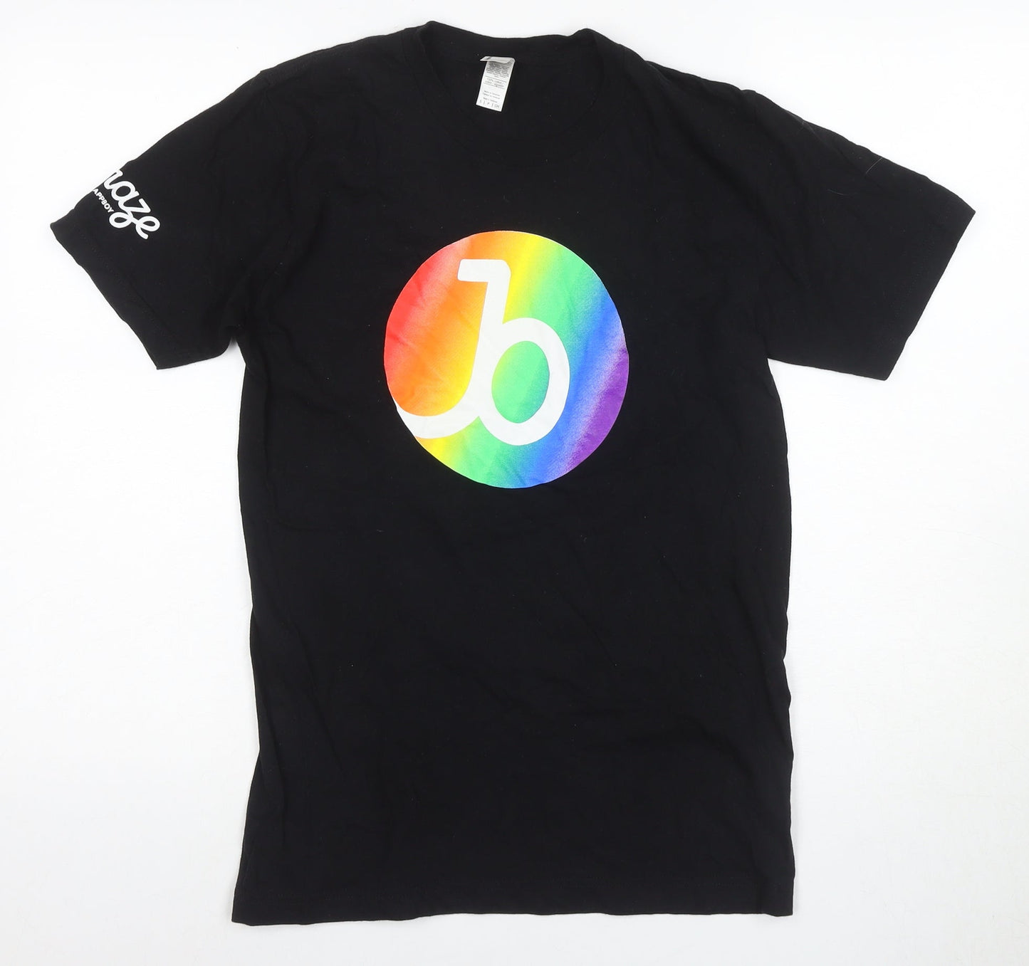 American Apparel Men's Black Rainbow Graphic T-Shirt Size S