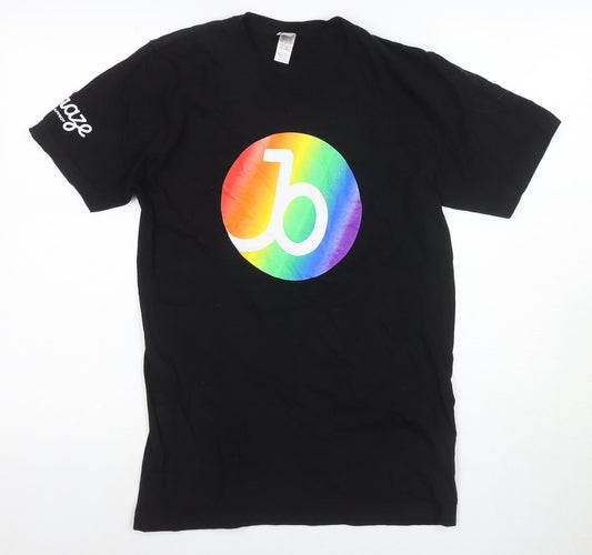 American Apparel Men's Black Rainbow Graphic T-Shirt Size S