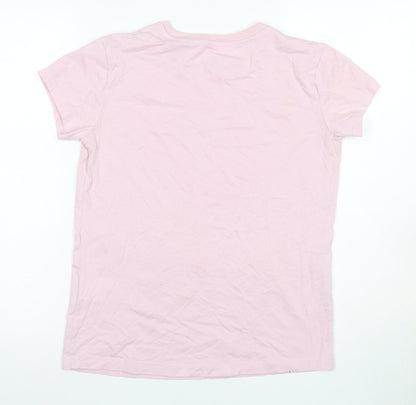 Back view of Asics Women's Pink Crew Neck T-Shirt -, size S