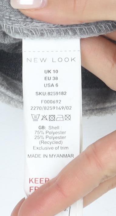 New Look Women's Grey Jacket Size 10