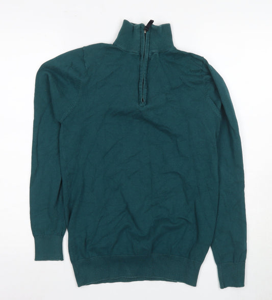 Kronstadt Men's Green Long Sleeve High Neck T-Shirt - Size S