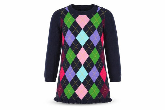 Gap Girls Multicoloured Argyle Knit Dress 4 Years