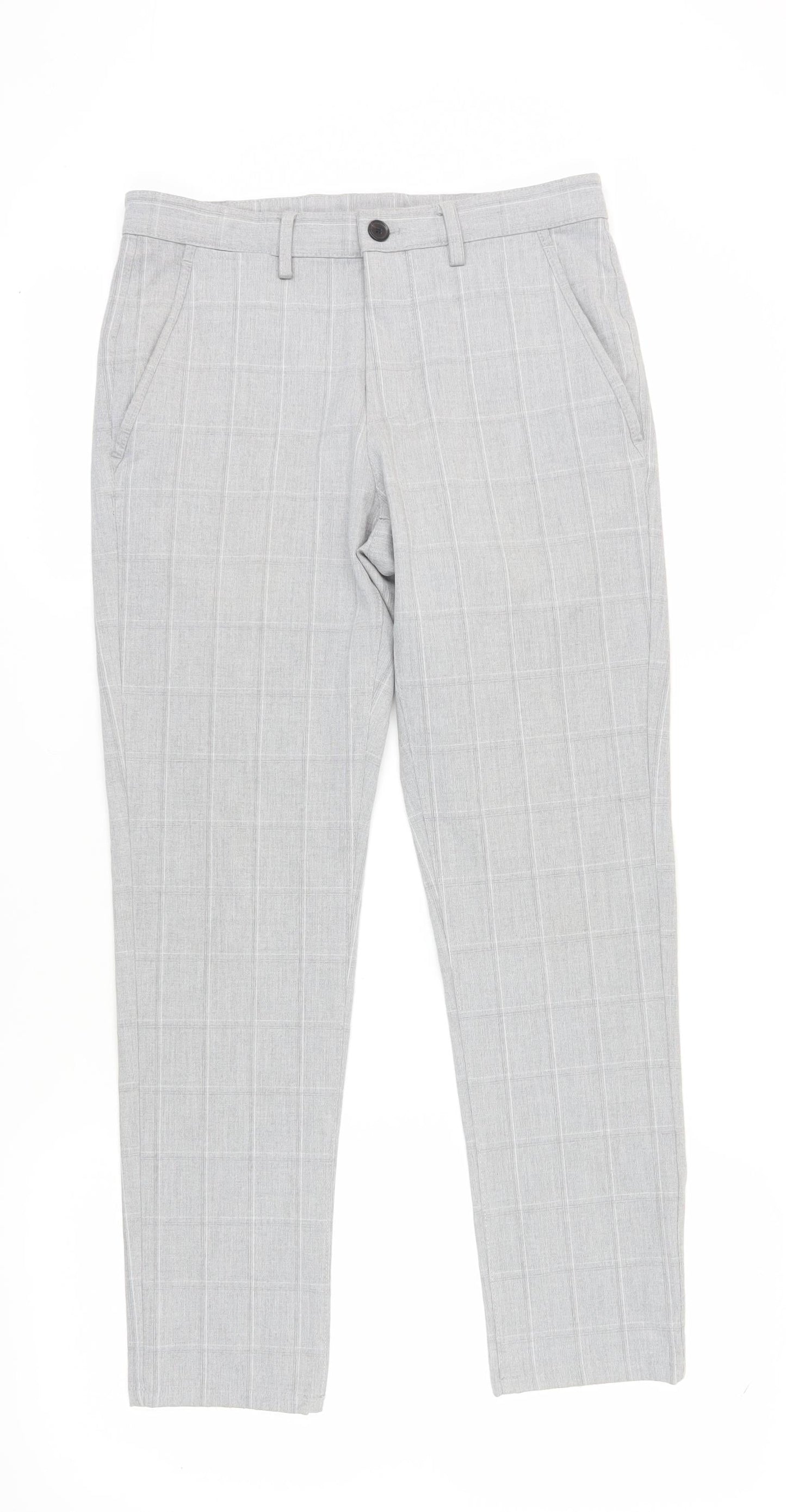 Zara Women's Grey Check Chinos - Size 8