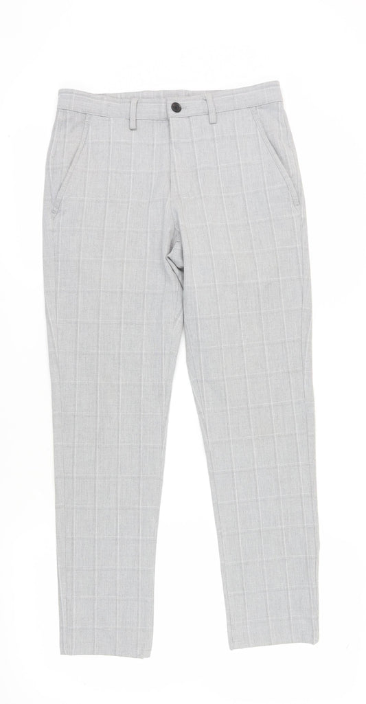 Zara Women's Grey Check Chinos - Size 8