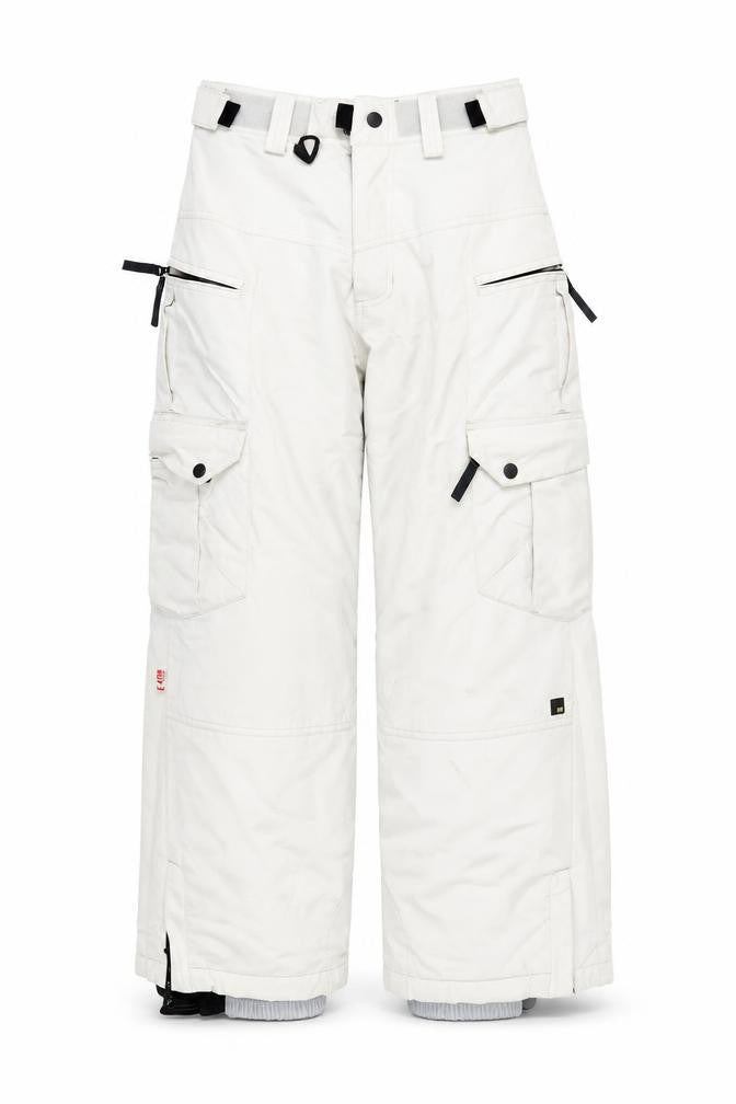 E408 Boys White Cargo Snow Trousers M Winter Ski Activewear