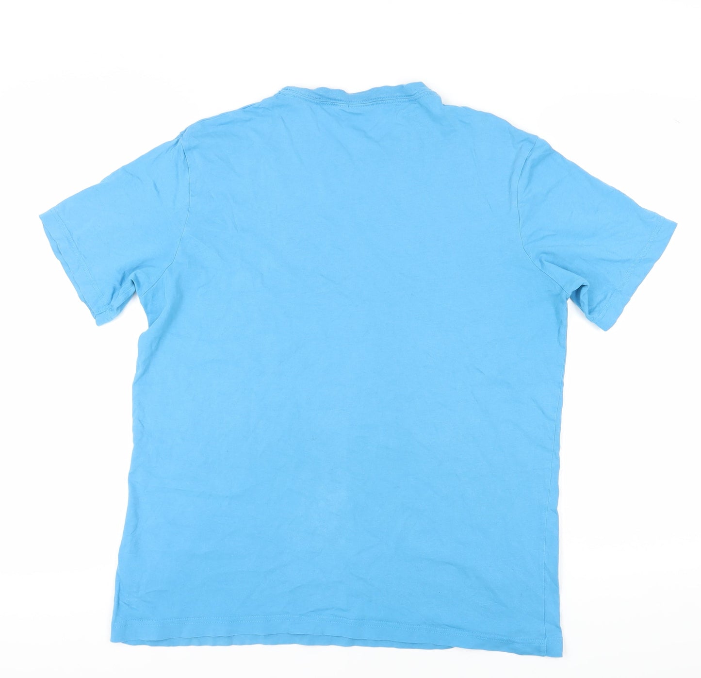 Cotton Traders Men's Blue T-Shirt, Crew Neck, Size L