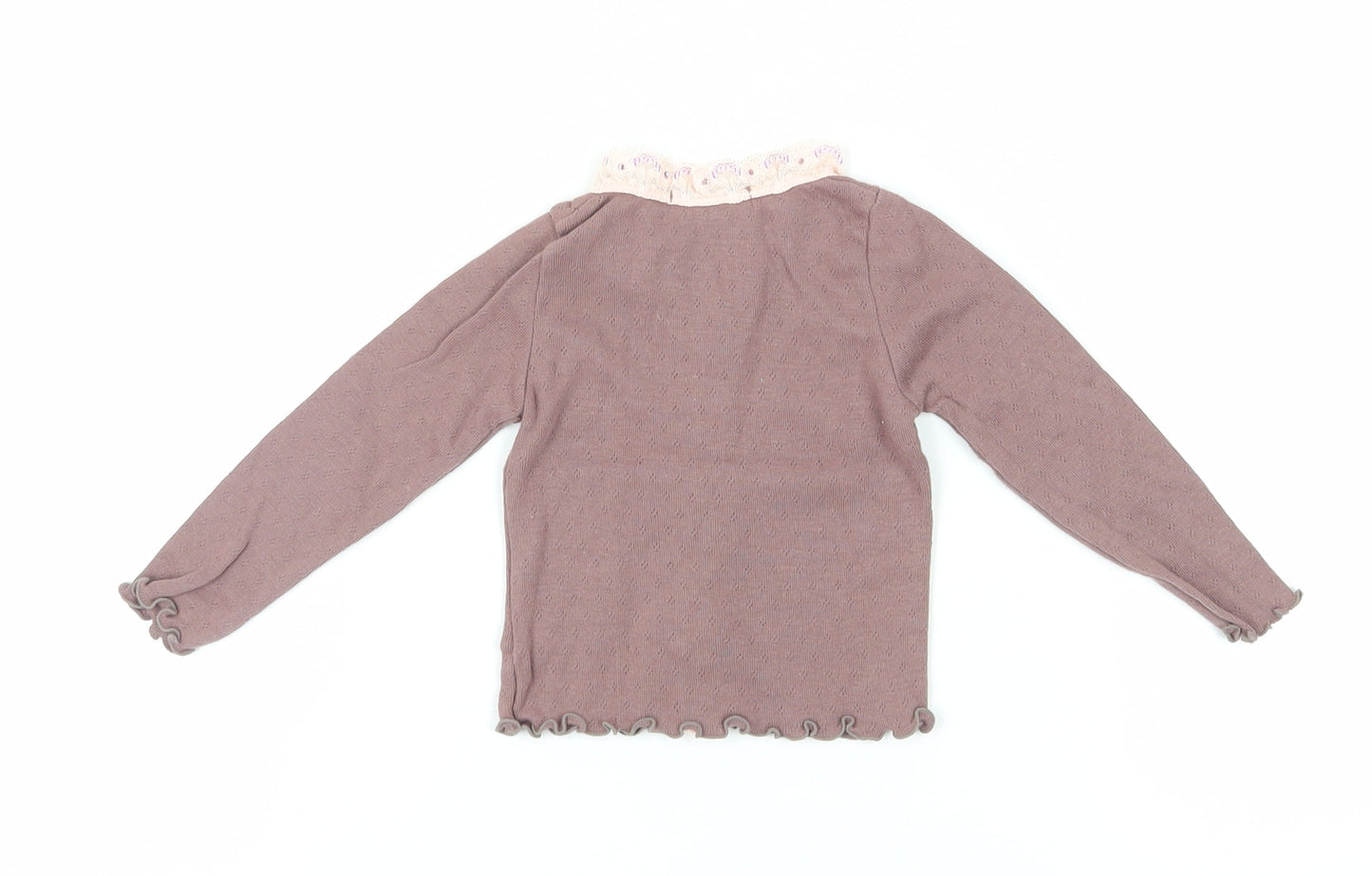 Jigsaw Junior Girls Brown Blouse - Size 4 Elegant Knit Pullover