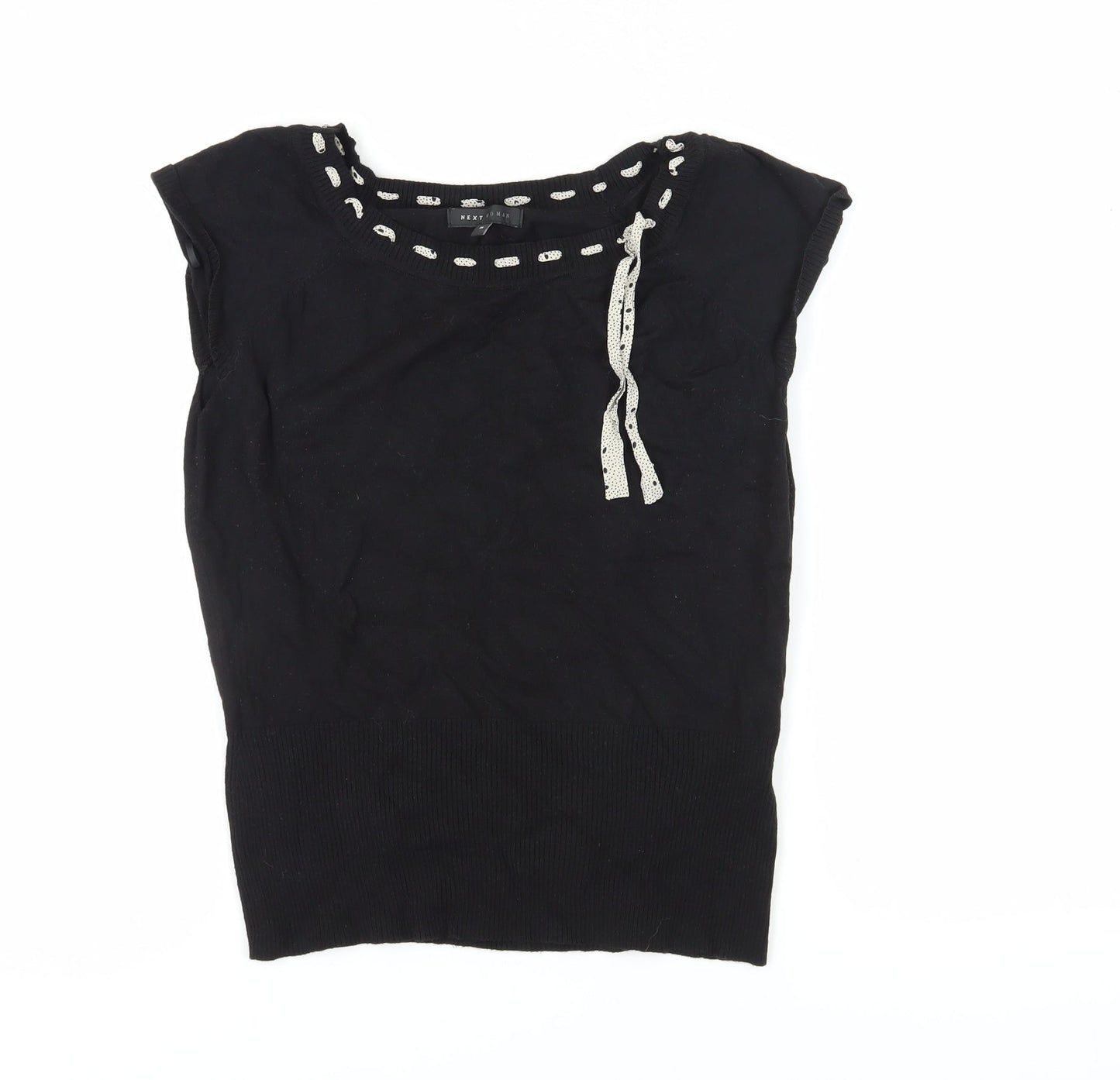 Next Women's Black Tank With Buckle Accents, Size 16