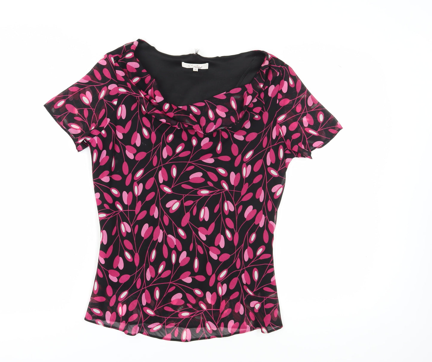 Style by EWM Women's Multicoloured Cowl Neck Blouse, Size 16