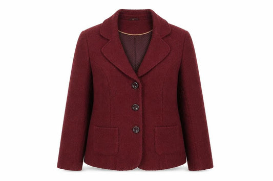 Isle Women's Red Bouclé Blazer Size 16 Classic Style