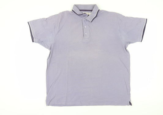 EWM Men's Blue Polo Shirt - Size L, Short Sleeve, Casual