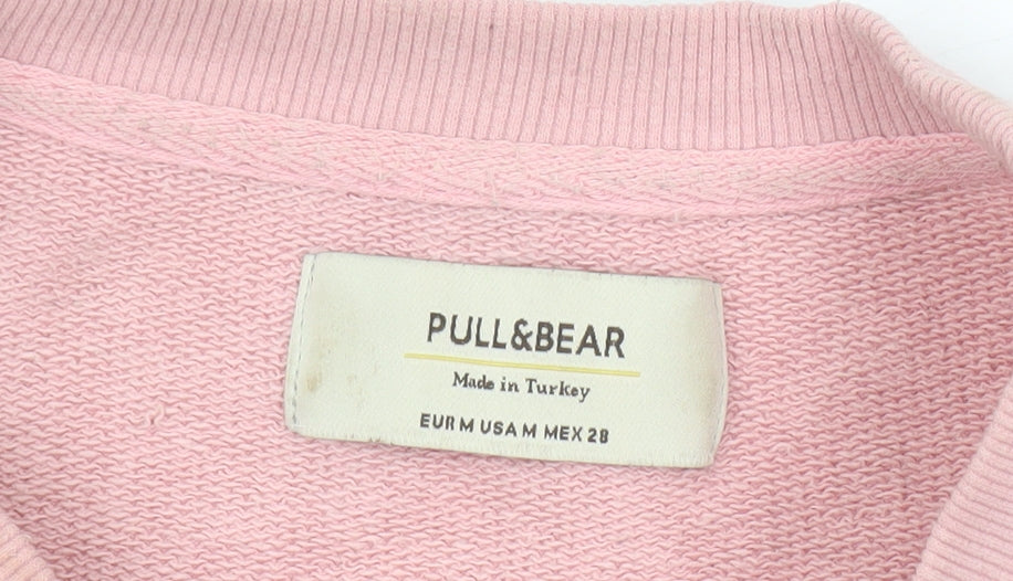 Pull&Bear Women's Pink Crew Neck Sweatshirt, Size M
