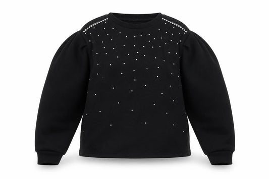 Zara Women's Black Studded Pullover Sweatshirt Size 8