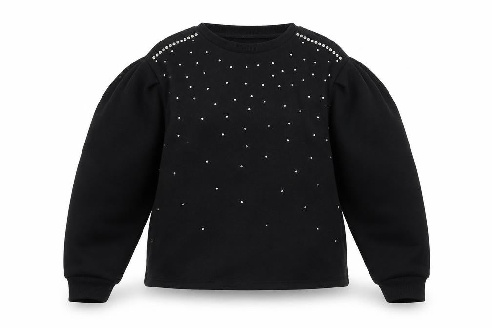 Zara Women's Black Studded Pullover Sweatshirt Size 8