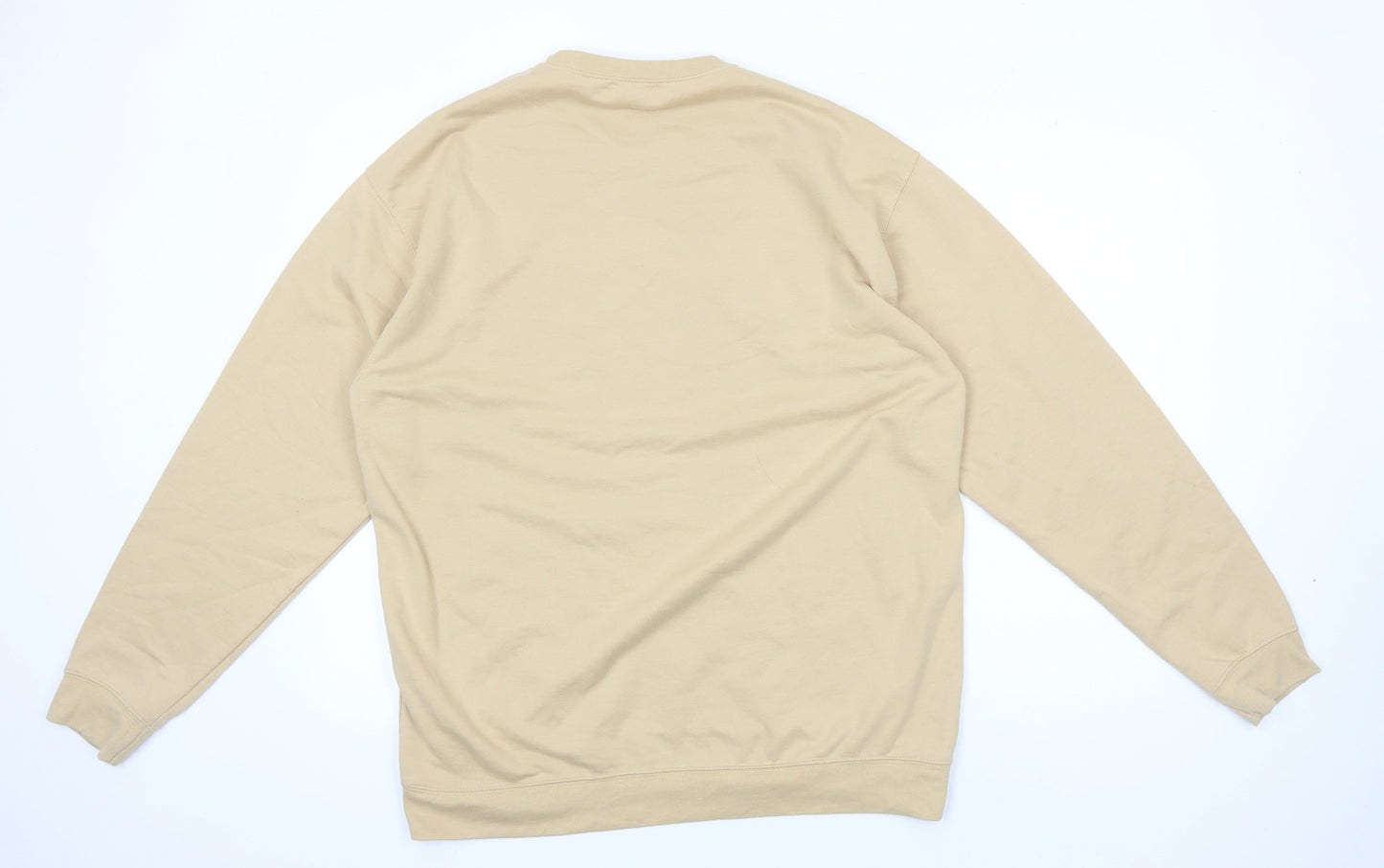 boohoo Men's Beige M Graphic Print Pullover Sweatshirt