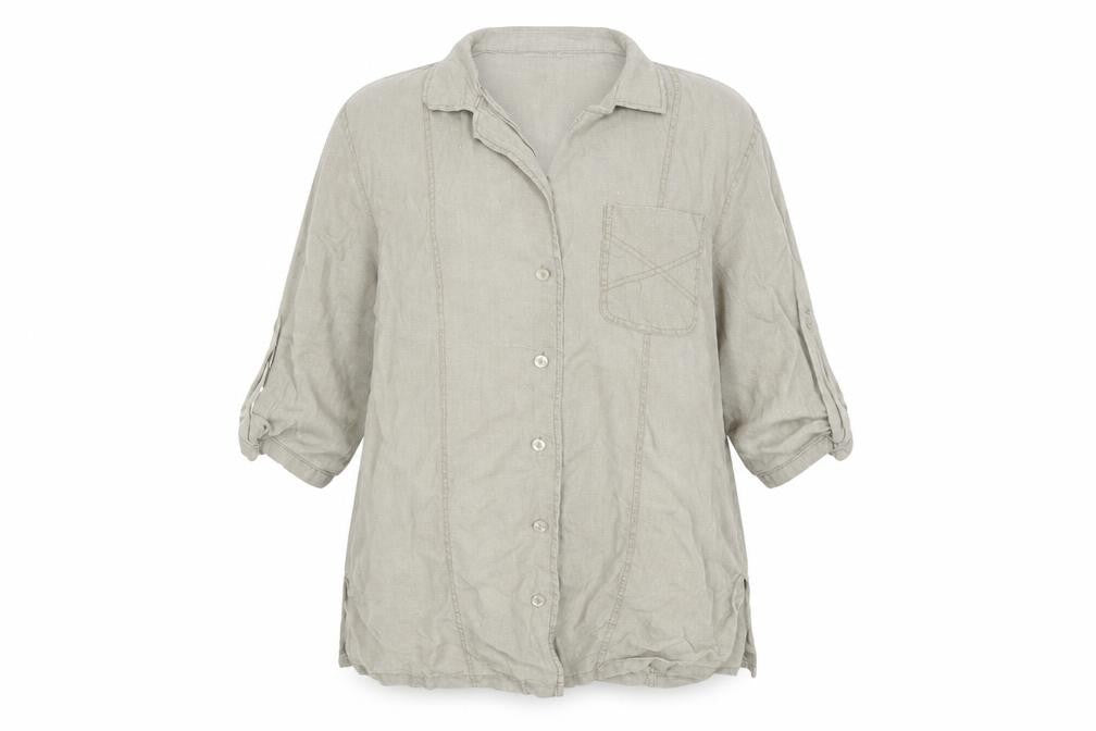 Sempre Piu Beige Linen Button-Up Women's Size 18
