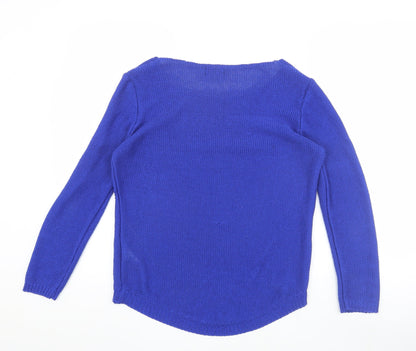 Back view of Guess Women's Blue XS Pullover Acrylic Jumper
