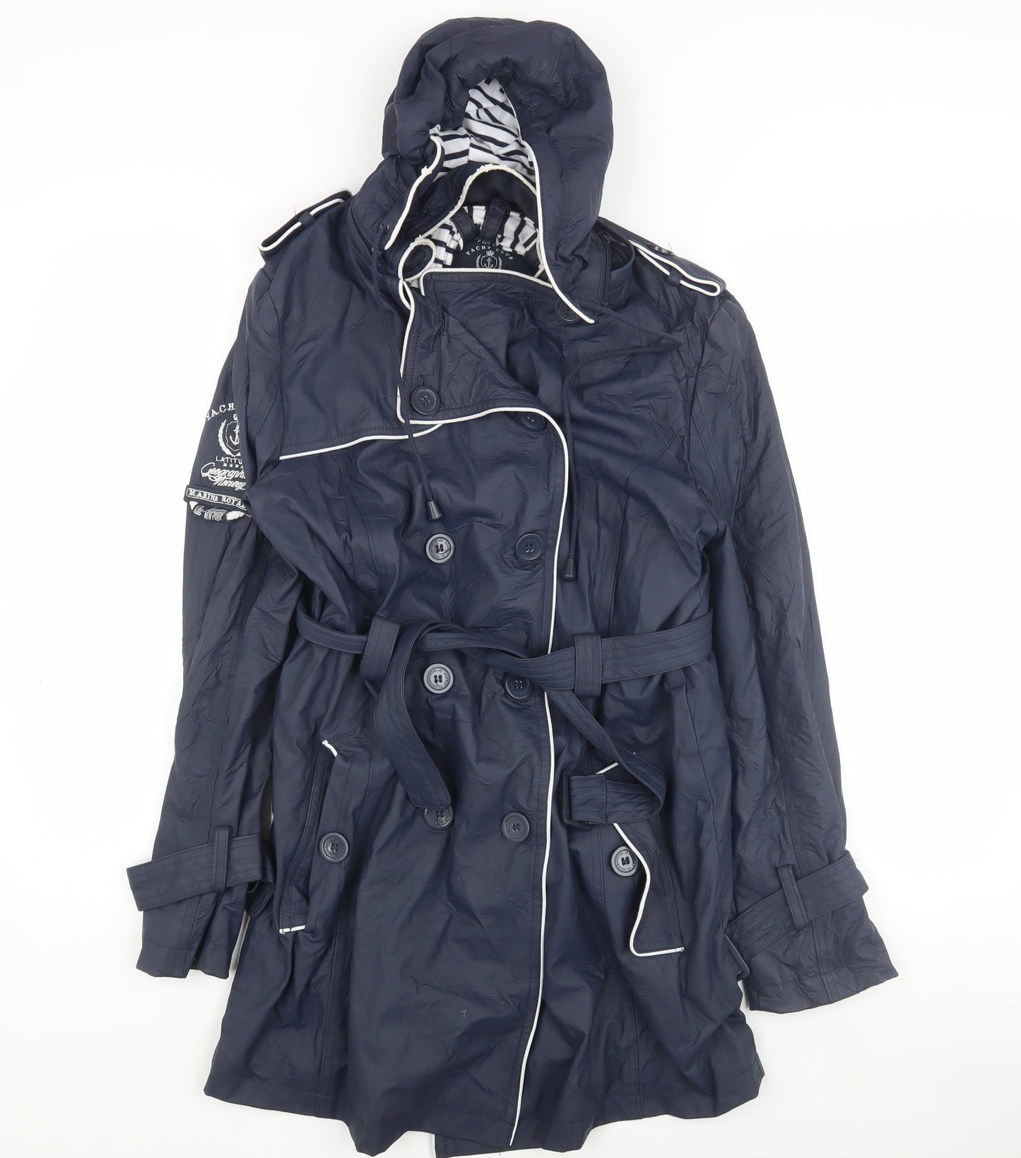 Geographical Norway Women's Blue Trench Coat Size 2