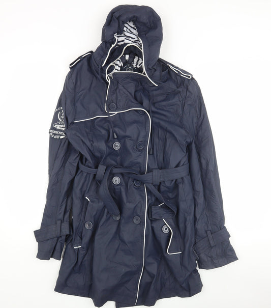 Geographical Norway Women's Blue Trench Coat Size 2