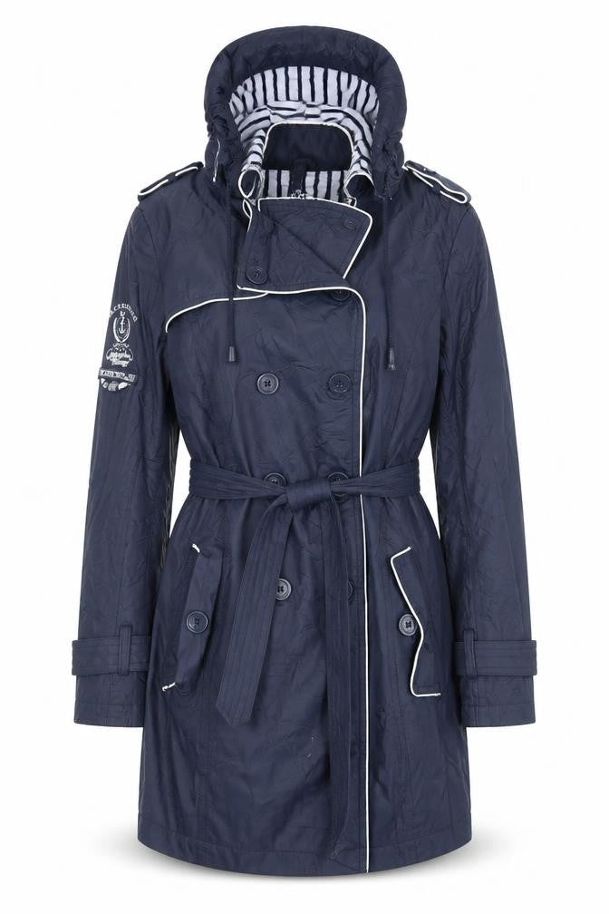 Geographical Norway Women's Blue Trench Coat Size 2