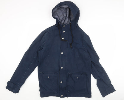 Threadbare Womens Blue Parka Jacket S Hooded Casual