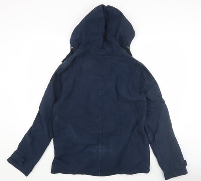 Threadbare Womens Blue Parka Jacket S Hooded Casual