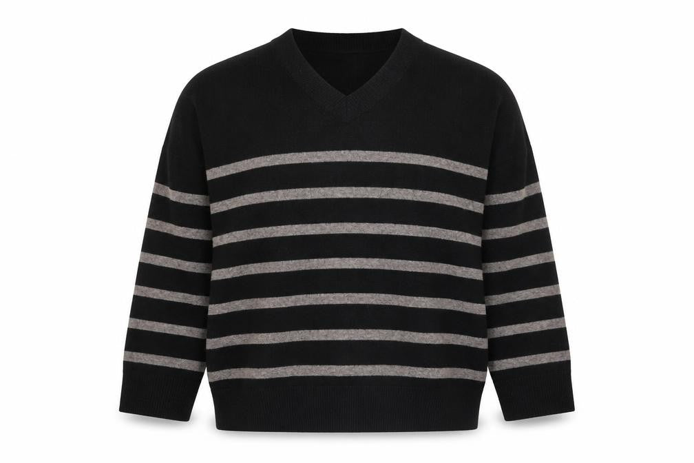 Marks & Spencer Women's Black Striped XL Pullover Jumper