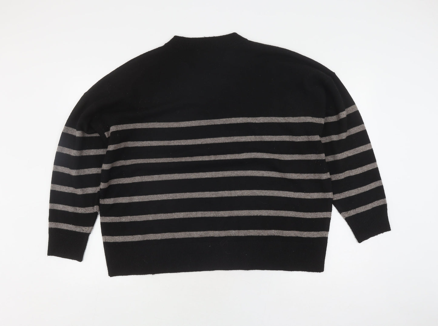 Marks and Spencer Women's Black Striped XL Pullover Jumper