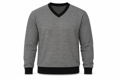 Dissident Men's M Striped V-Neck Cotton Jumper