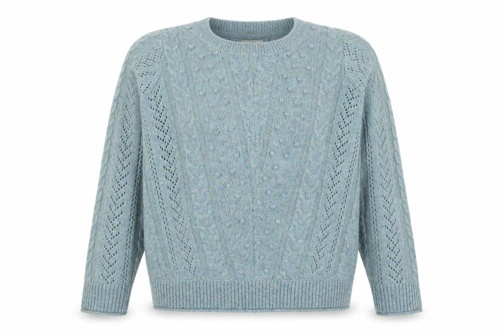 FatFace Women's Blue Cable-Knit Jumper, Size 8
