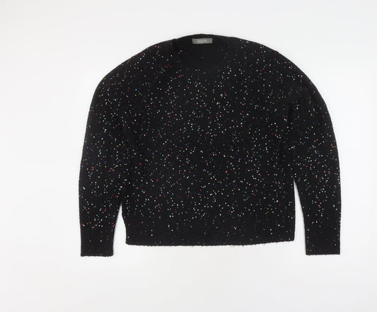 Oasis Women's Black Sequin Pullover Jumper, Size L