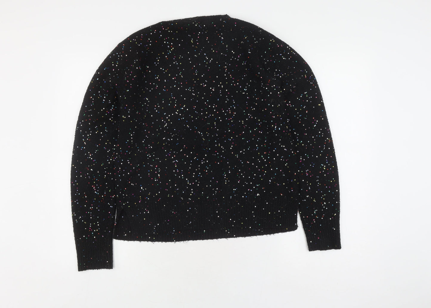 Oasis Women's Black Sequin Pullover Jumper, Size L