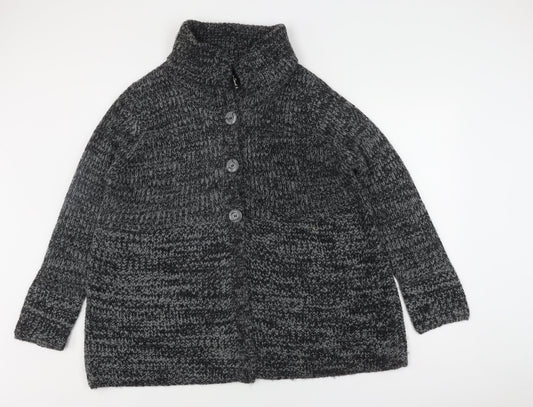 Bm Casual Women's Grey Cardigan XL Mock Neck